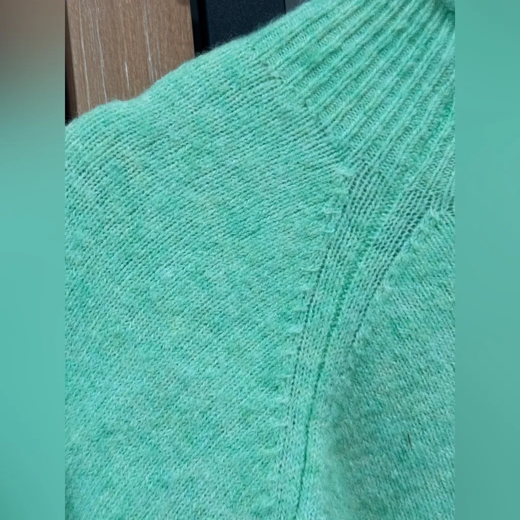 J. Crew wool Rollneck Sweater alpaca Supersoft Yarn mock BD613 Mint Green - Image 15