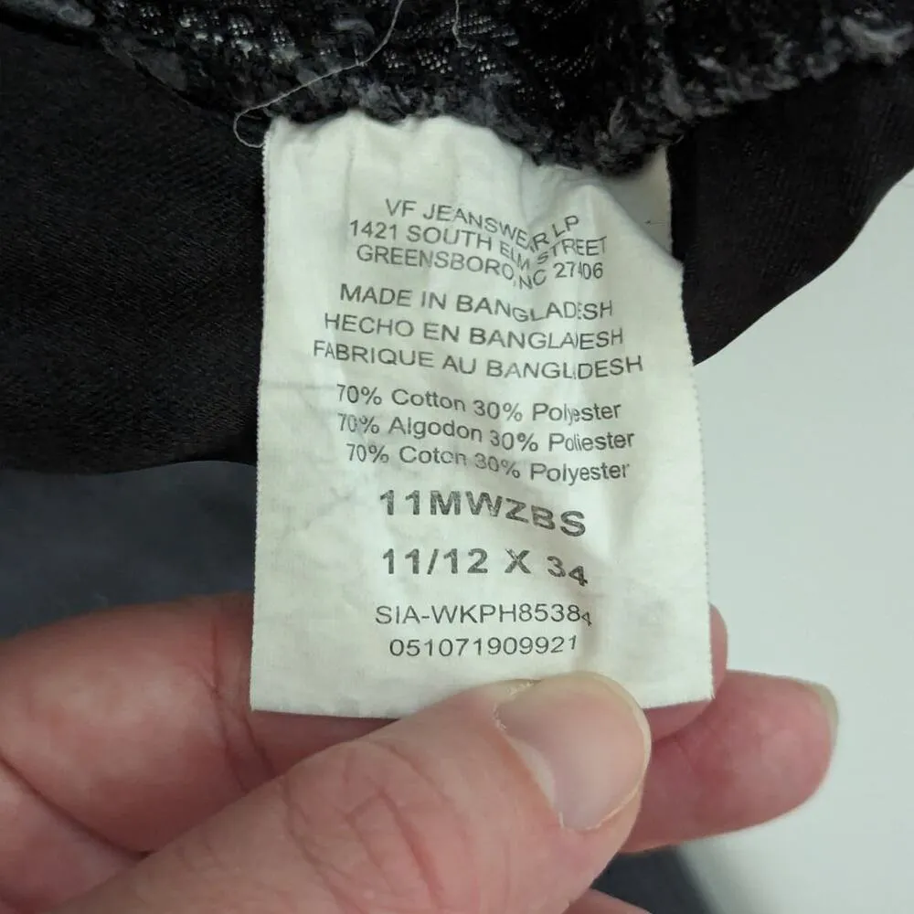 Y2K Wrangler Premium Patch Faded Bootcut Jeans Charcoal Gray Black Womens 12 - Image 4