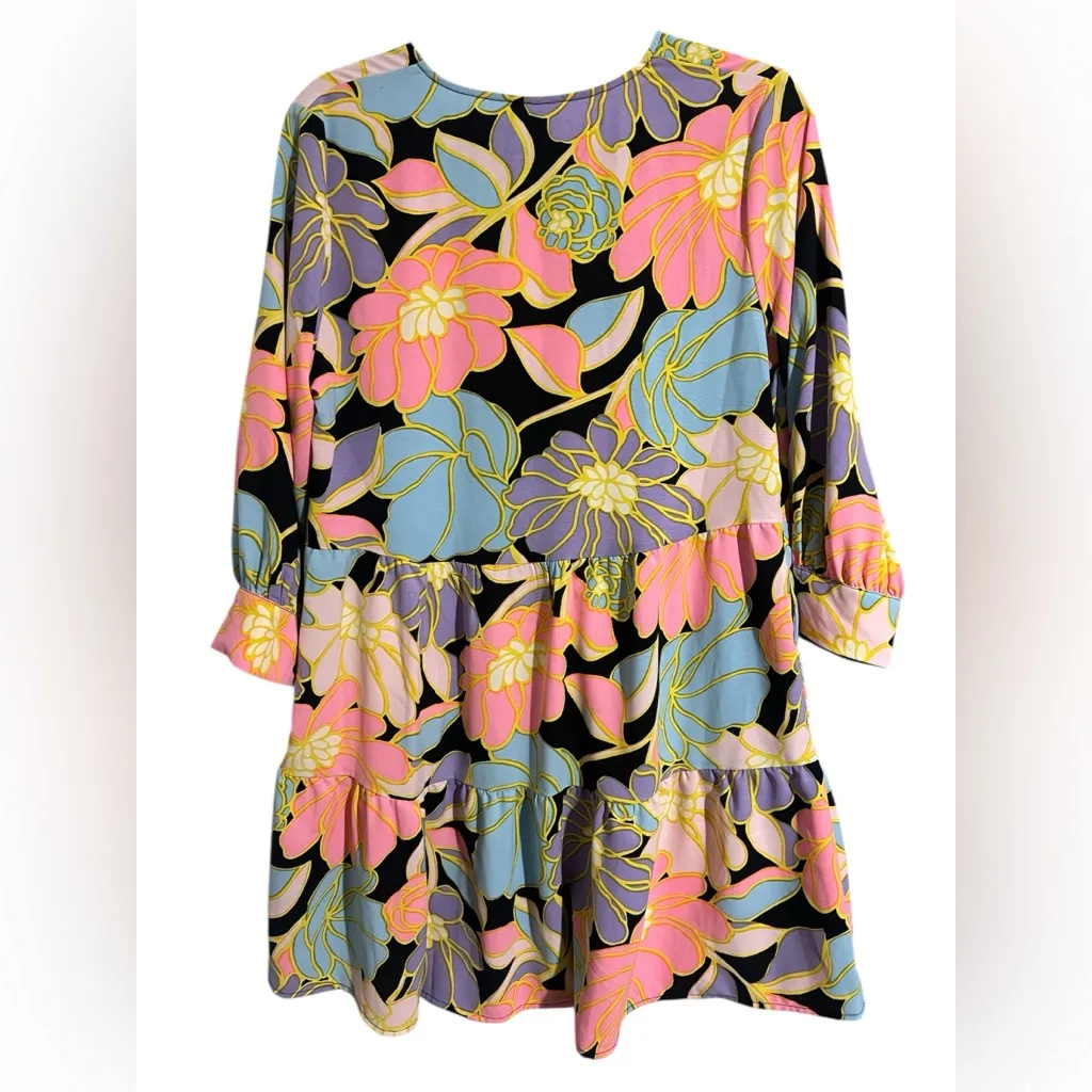 WHO WHAT WEAR Floral Multicolor Tunic Dress - Image 2