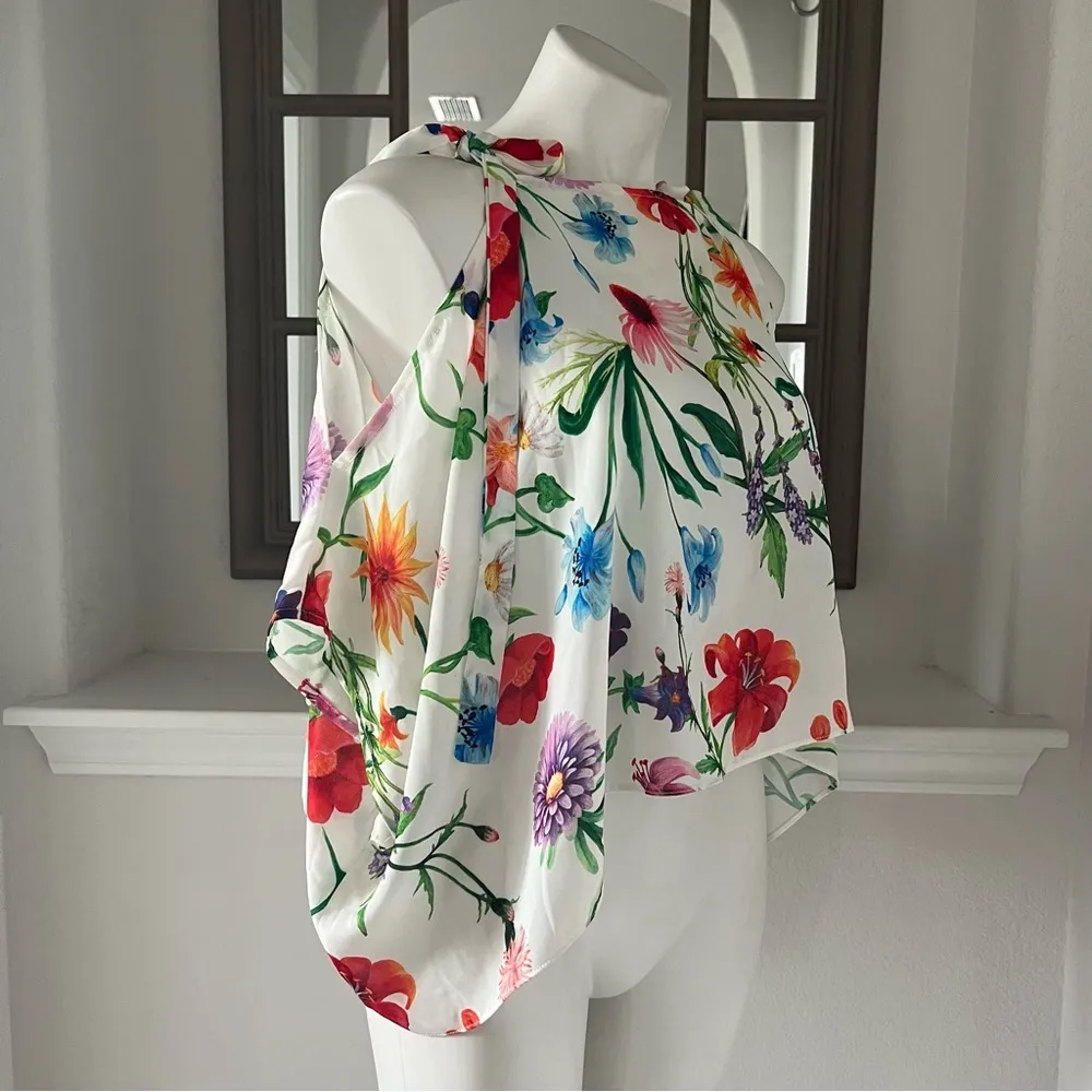 ASOS Cold Shoulder Garden Floral Blouse Size 10, New w/o Tag - Image 5