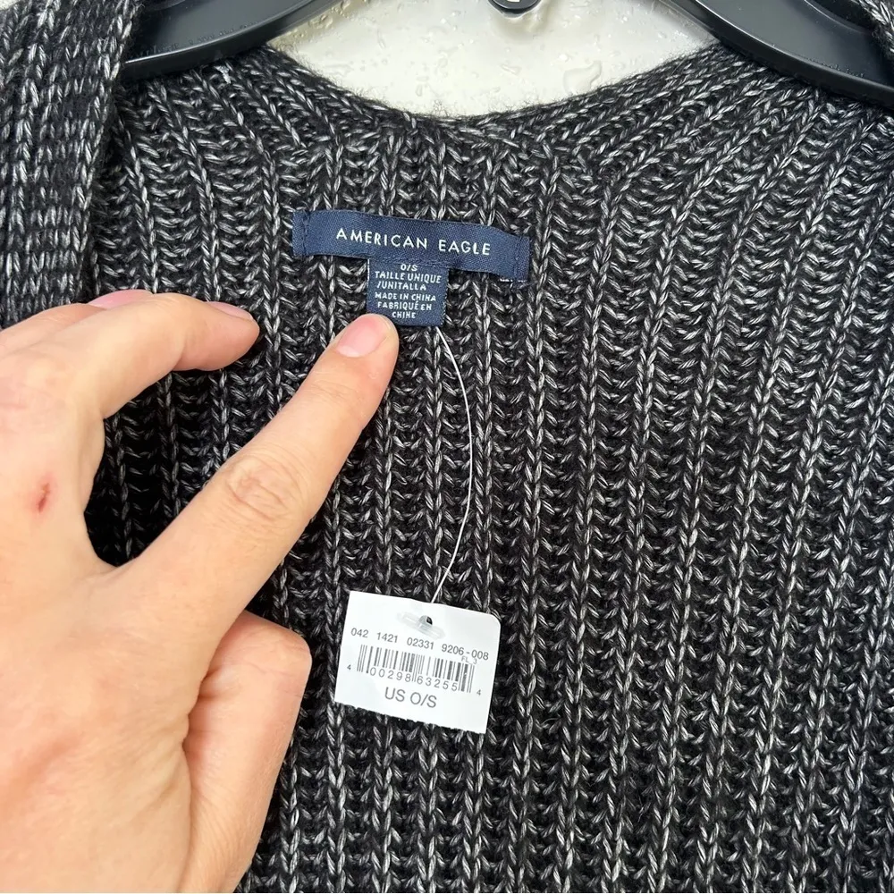 NWT American Eagle Outfitters Grey Shawl Casual Comfy Sweater Cardigan One Size - Image 3