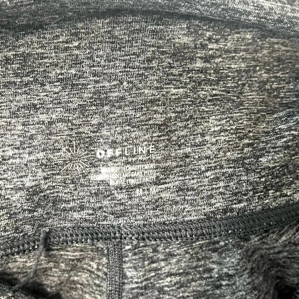 OFFLINE by Aerie Grey Heather warmup Leggings Sweatpants Pilates Lounge sz. M Gray Size M - Image 3