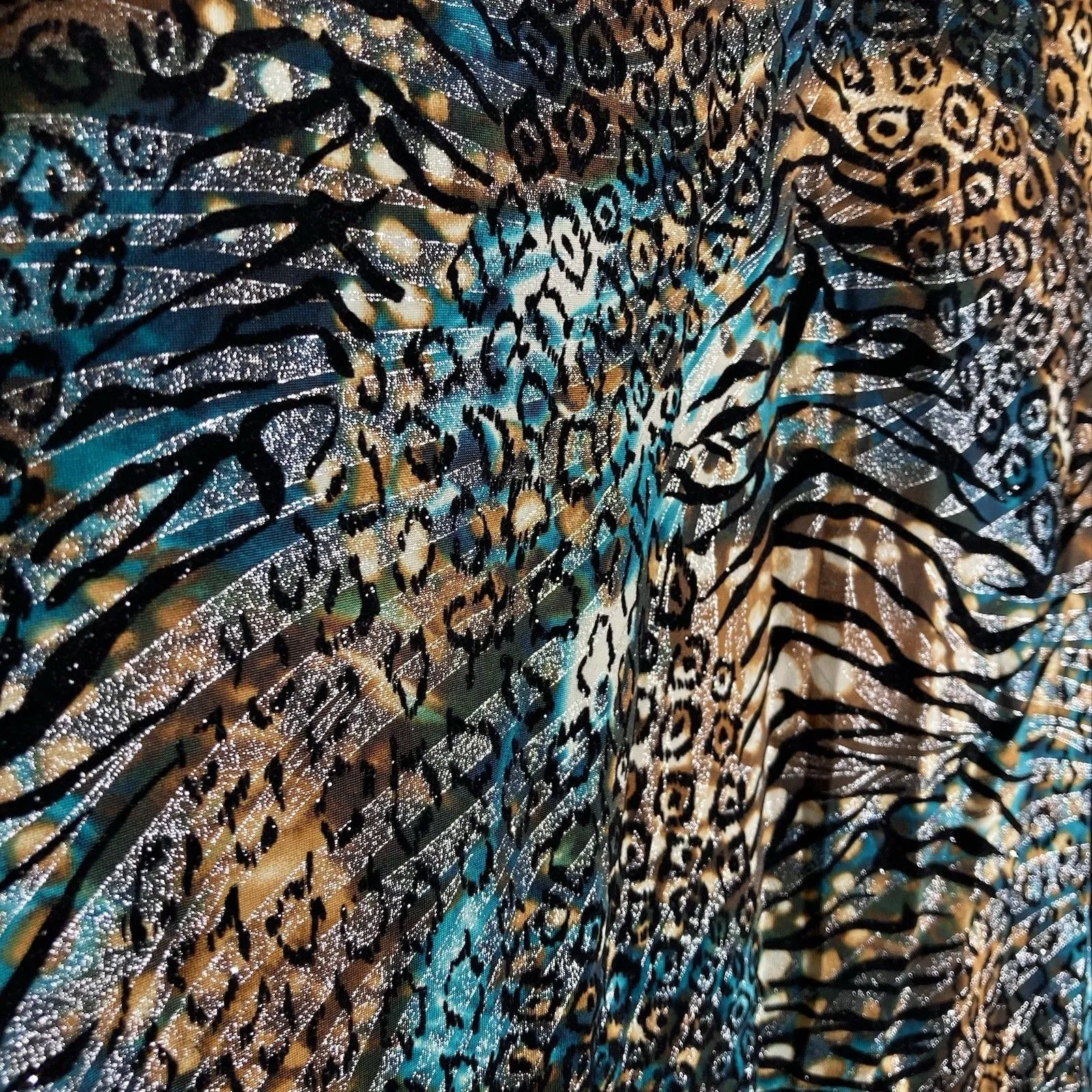 Y2K Notations Velvet Burnout Top M Asymmetric Fairy Whimsigoth Ruffle Glitter - Image 8