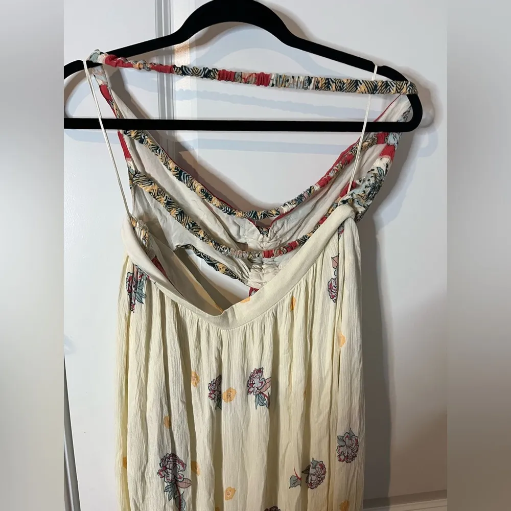 FREE PEOPLE Bali Birds Of Paradise Jumpsuit in Ivory Combo Palazzo PantNWT Sz XL - Image 10