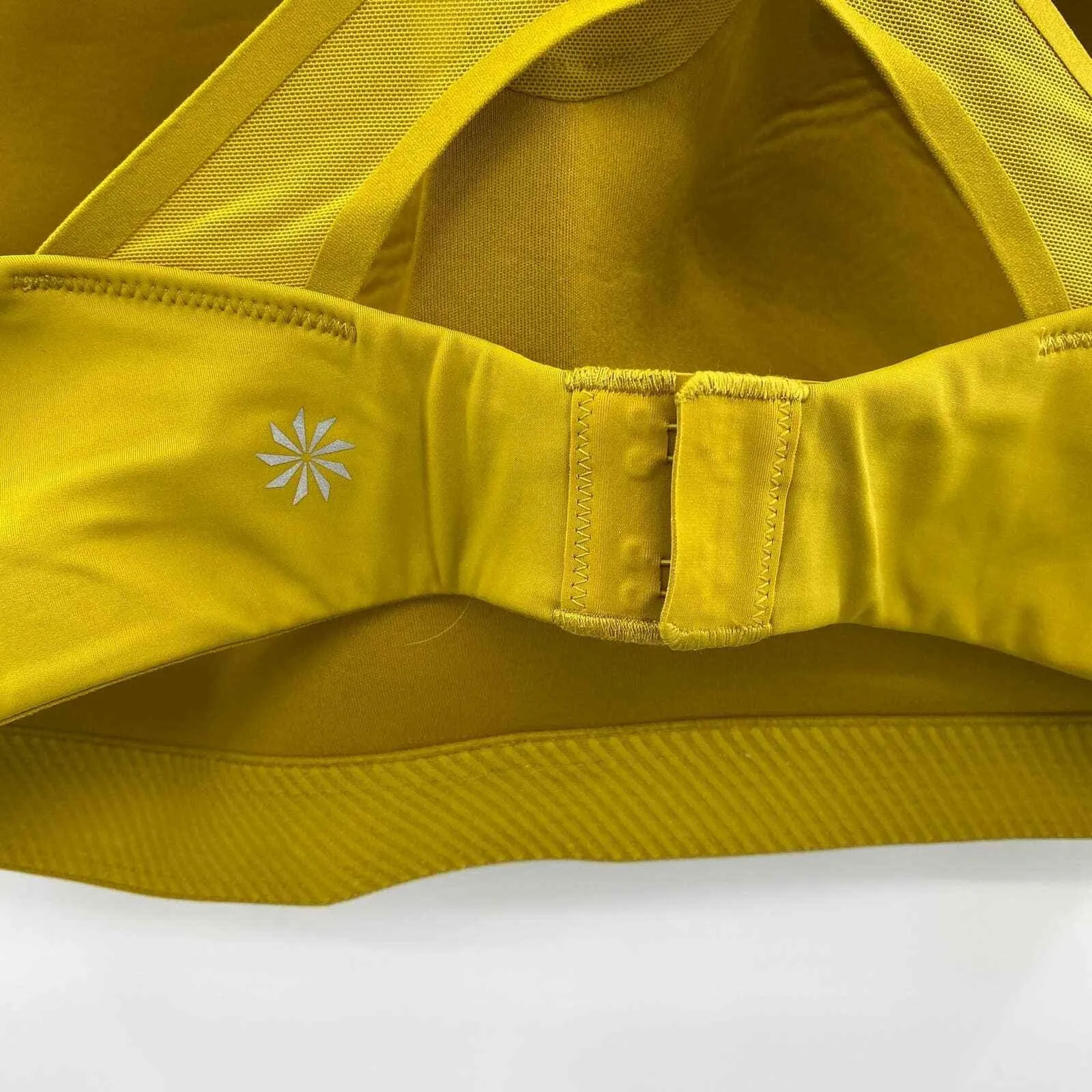 Athleta Advance Sports Bra B-G Women 40D Chartreuse Yellow Nylon Padded Cups NEW - Image 3