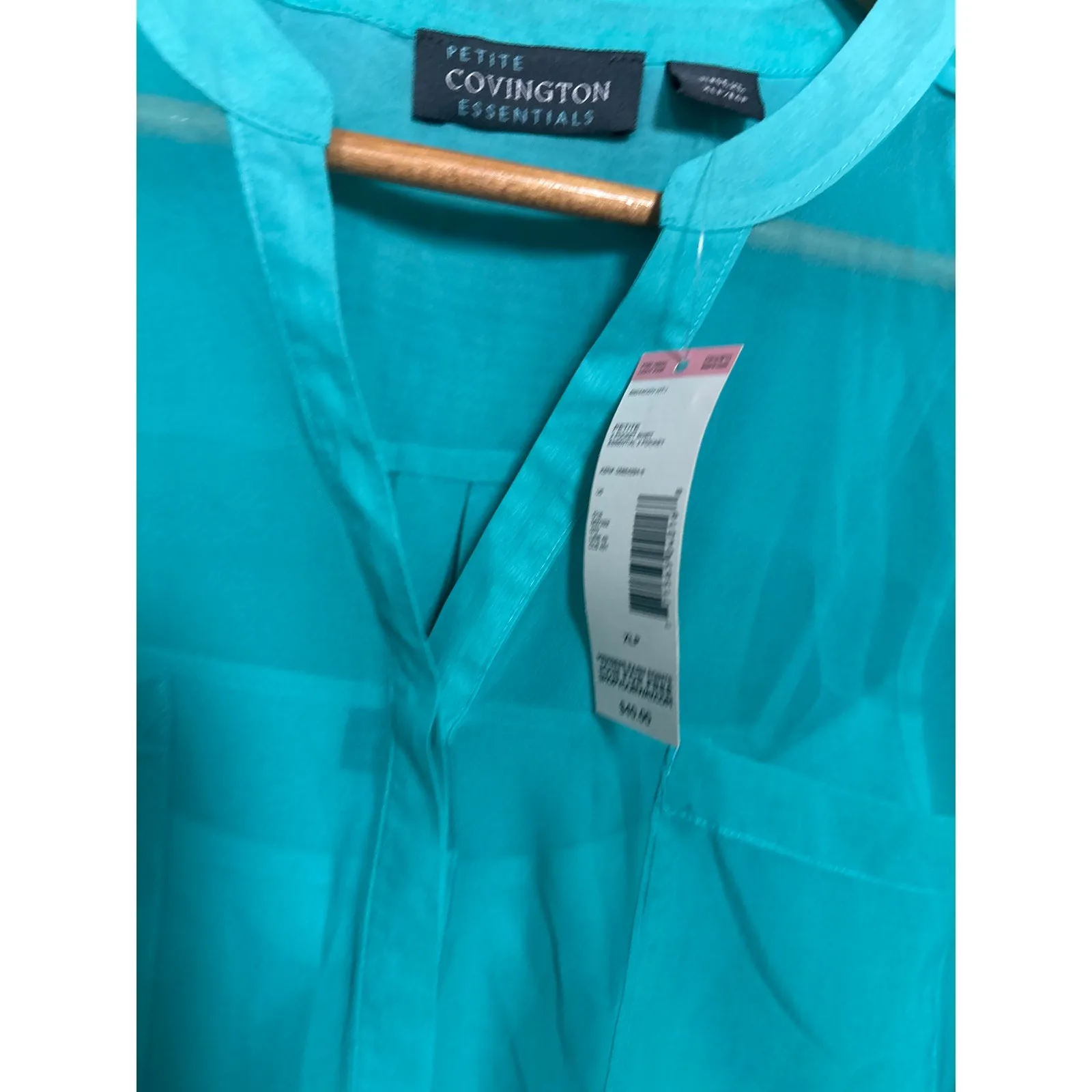 Covington Turquoise Blouse Size XL Petite - Image 4