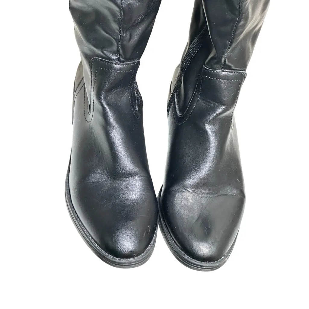 Libby Edelman Over The Knee Black Riding Boot Size 8 Tall Zip Equestrian Style - Image 5