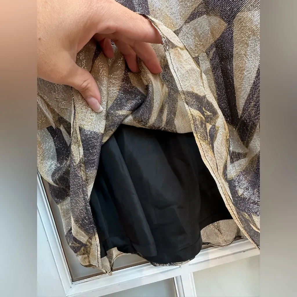 Vintage Banana Republic Y2K A-Line Skirt Metallic Shimmer Silk Size 2 XS - Image 6