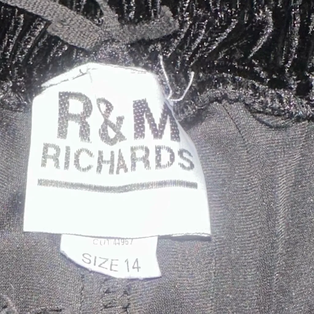 R&M Richards Vintage Velvet black pull on elastic waist Pants grunge whimsygoth - Image 3