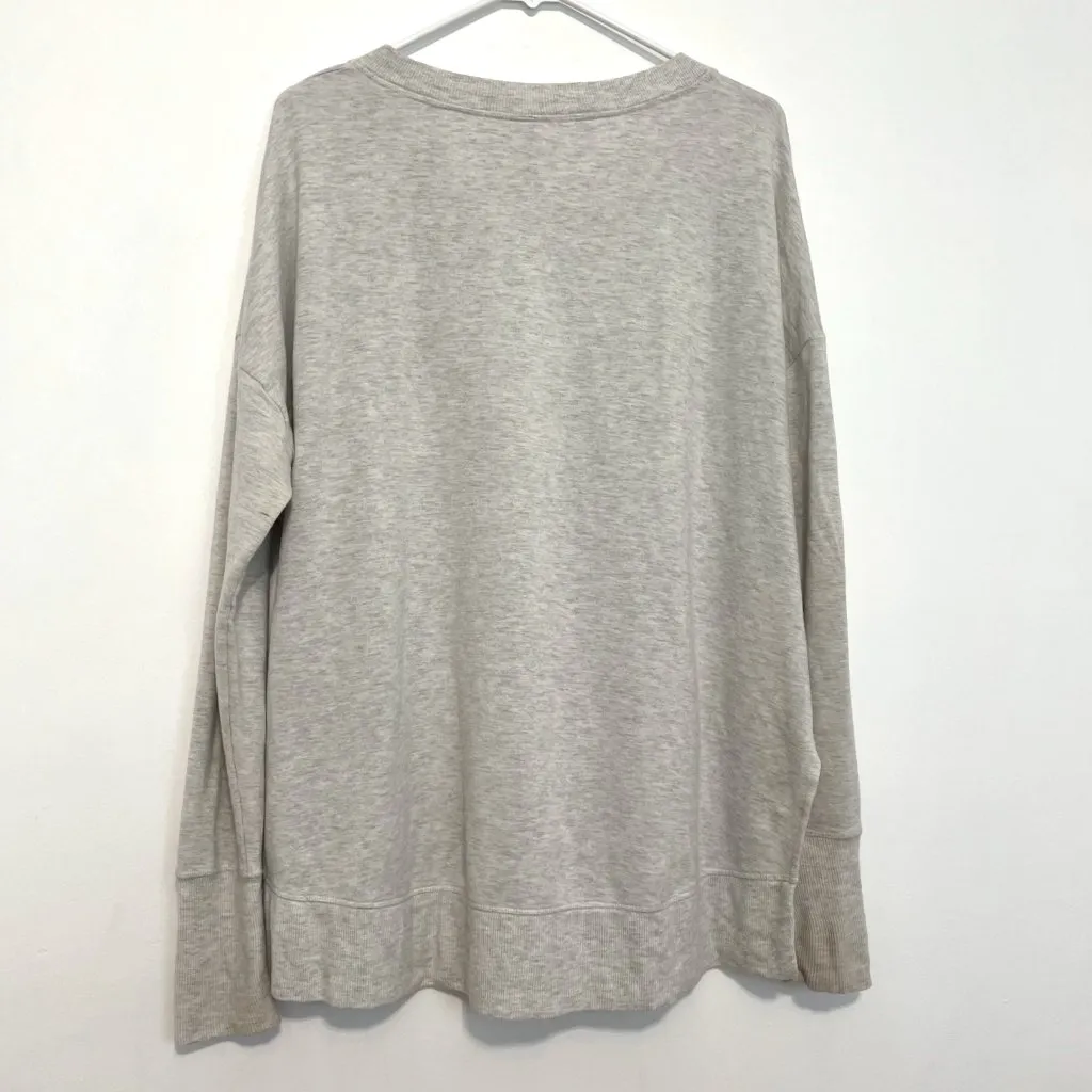 ATHLETA Plus Size Coaster Luxe Recover Sweatshirt Heather Gray Relaxed Fit sz 1X - Image 13