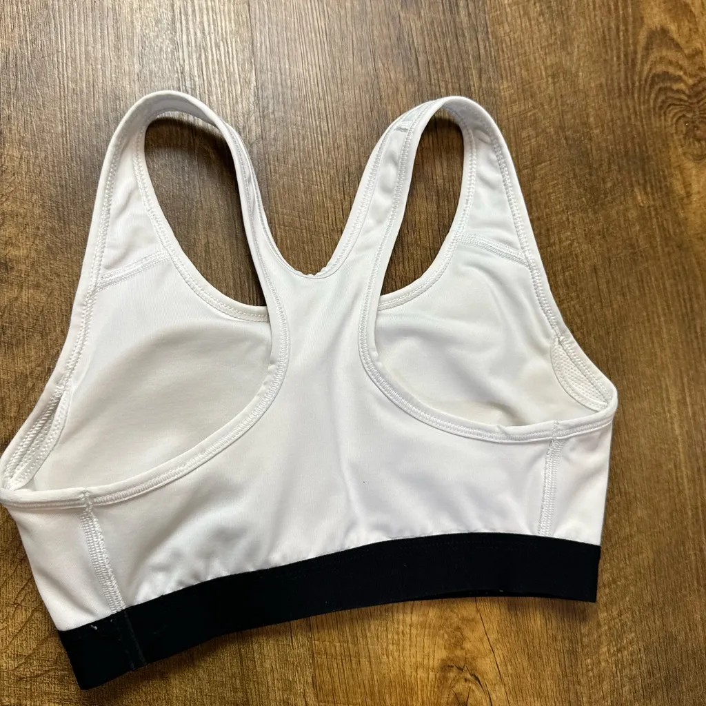 Nike Womens Classic Pro Padded Sports Bra Sz Small White Swoosh Logo Front - Image 9