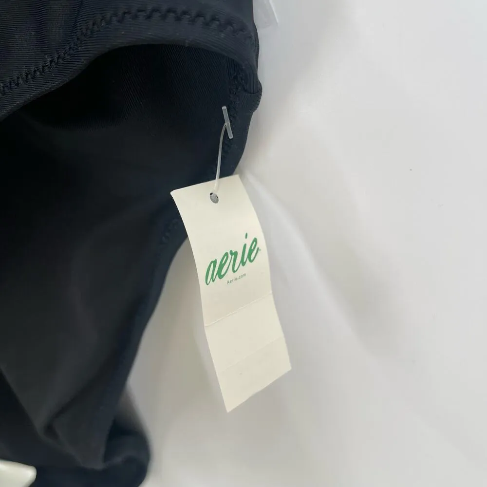 AERIE By American Eagle Swimsuit One Piece Size XXL NWT Black Keyhole Halter - Image 4