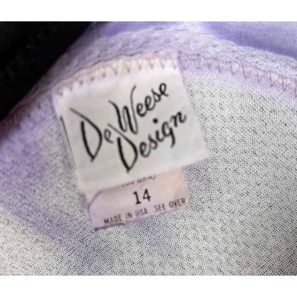 Vintage De Weese Design 60's USA Bathing Suit One Piece Black Floral Size 14/36 - Image 3