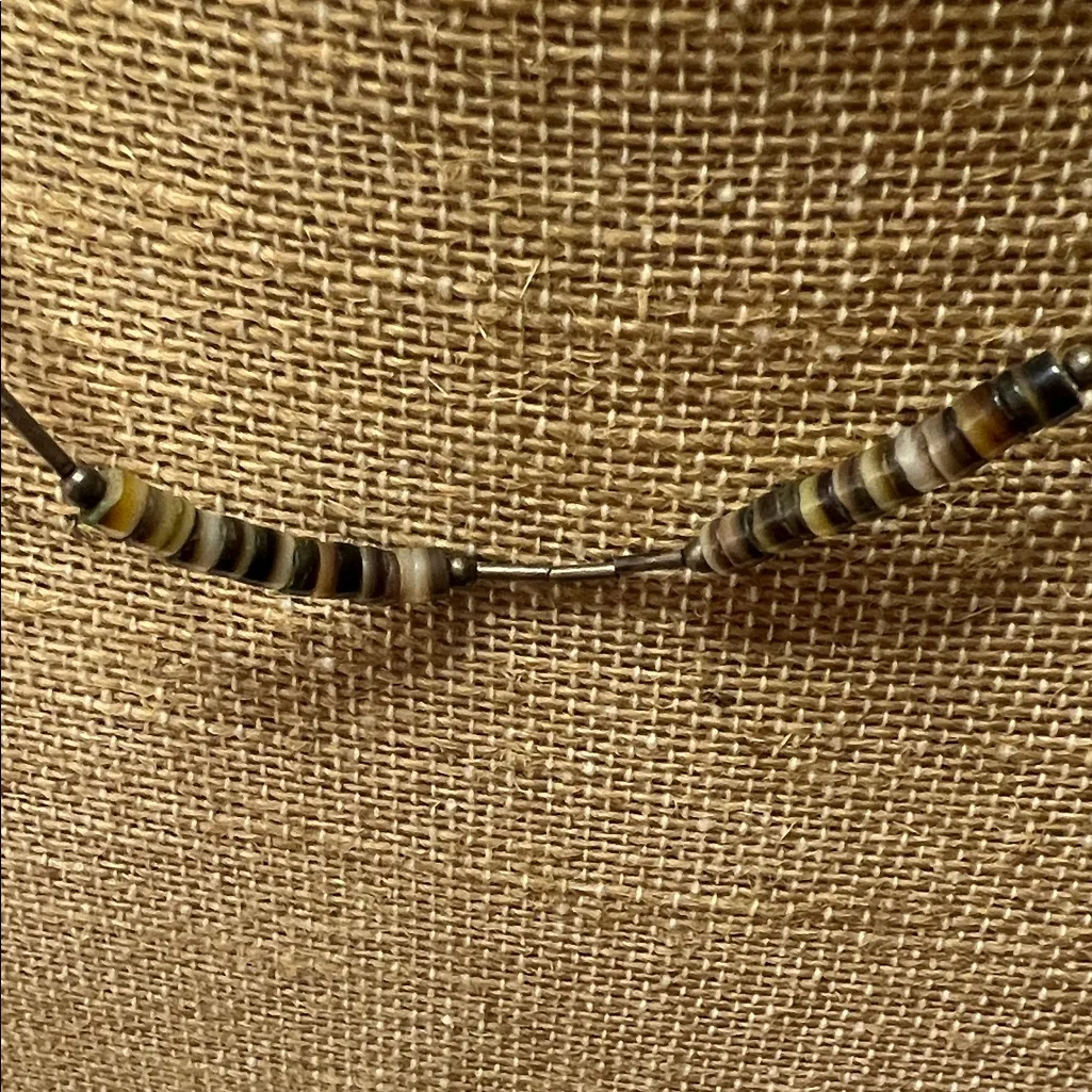 Boho Chic vintage Black and Brown Beaded Necklace - Image 2