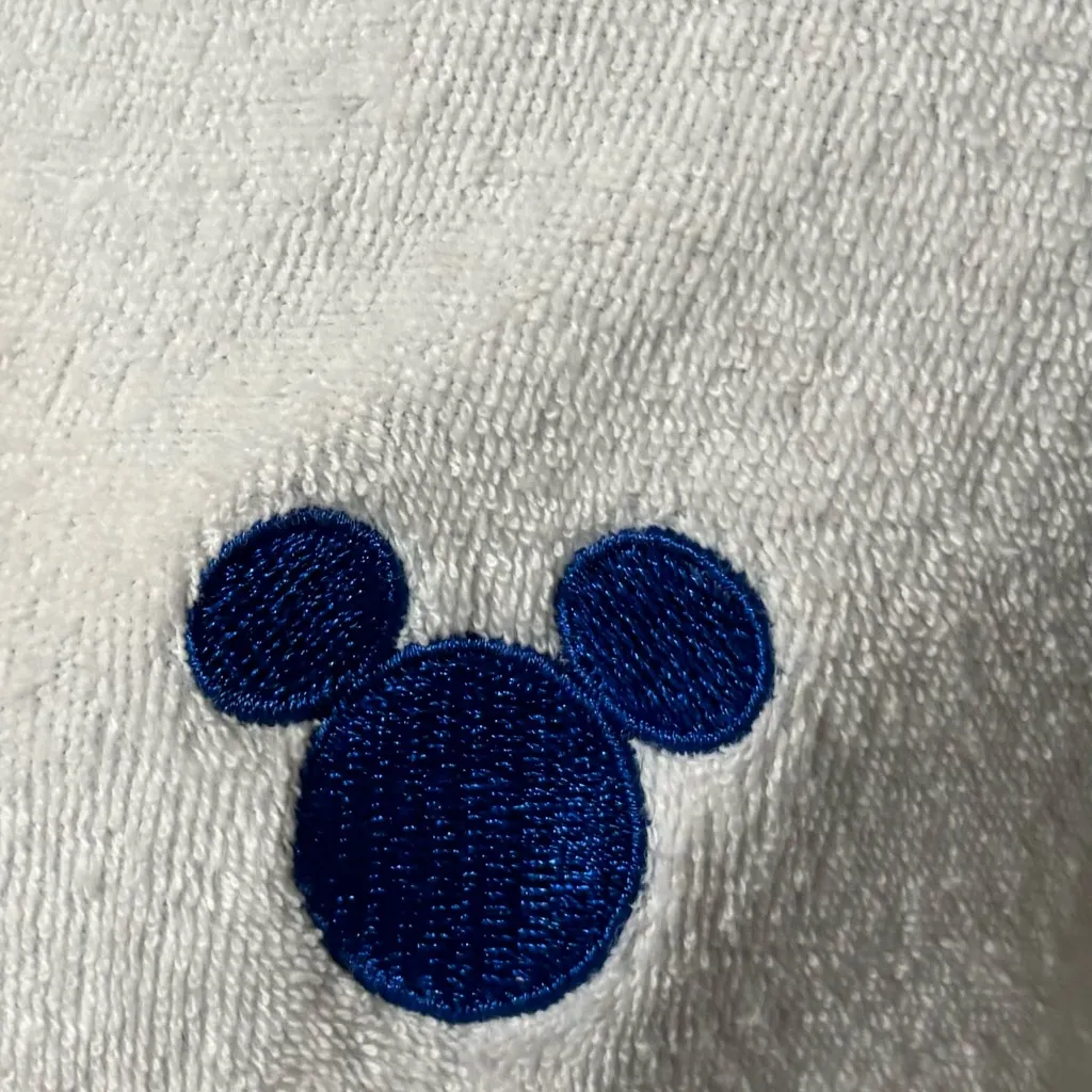 Disney Mickey Mouse White Terry Cloth Zip Up Jacket size Small - Image 3
