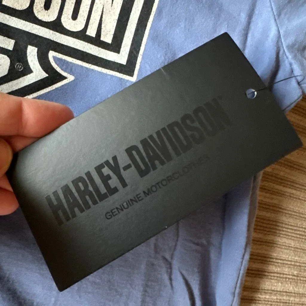 NWT Harley Davidson ringer t shirt blue small - Image 4