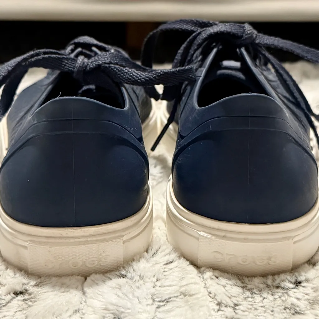 Crocs CitiLane Roka Court Women’s 11 Low Top Sneaker Shoes Navy/White 204884 - Image 4