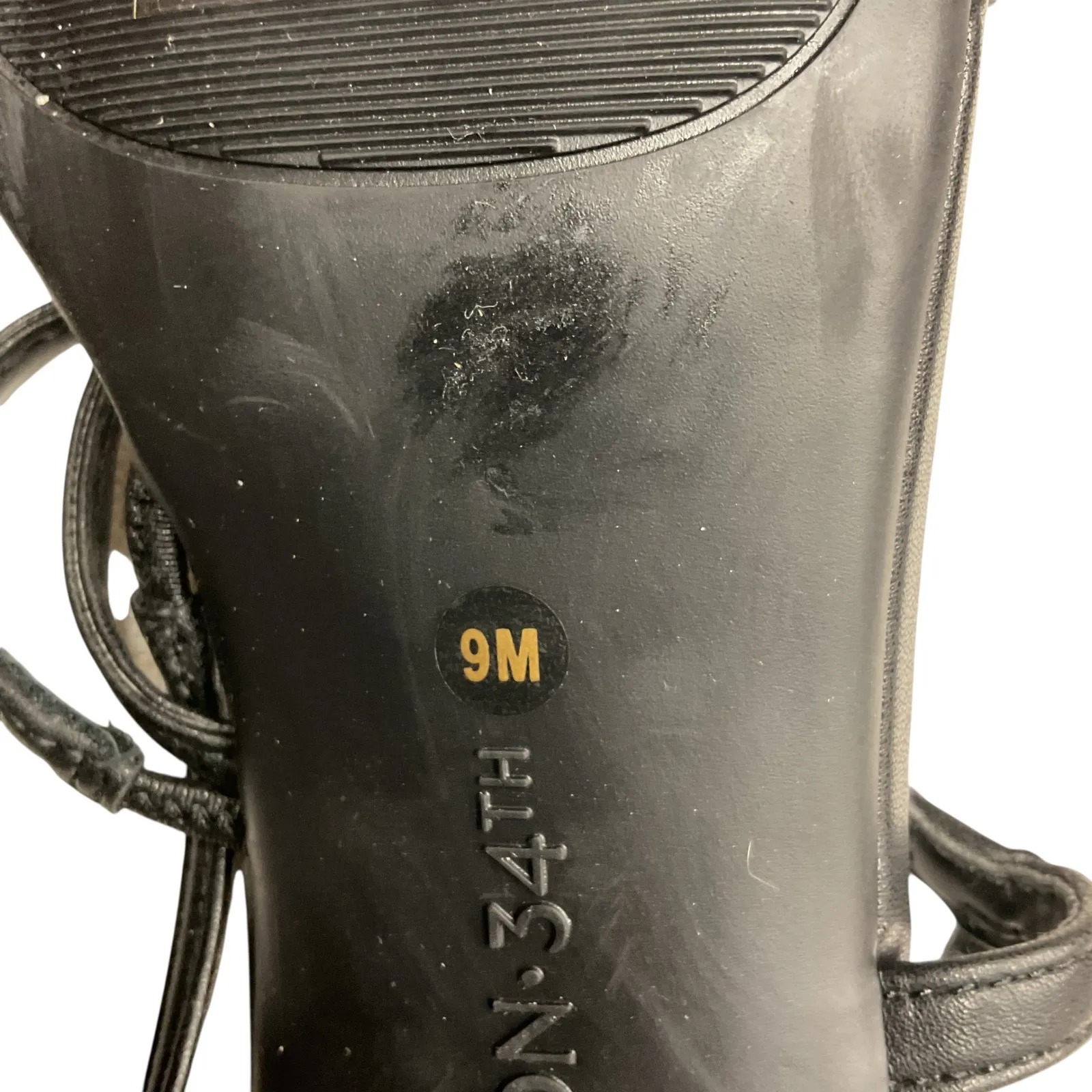 ON 34th Women's Square Open Toe Strappy Slingback Dress Sandals Black Size 9M - Image 12