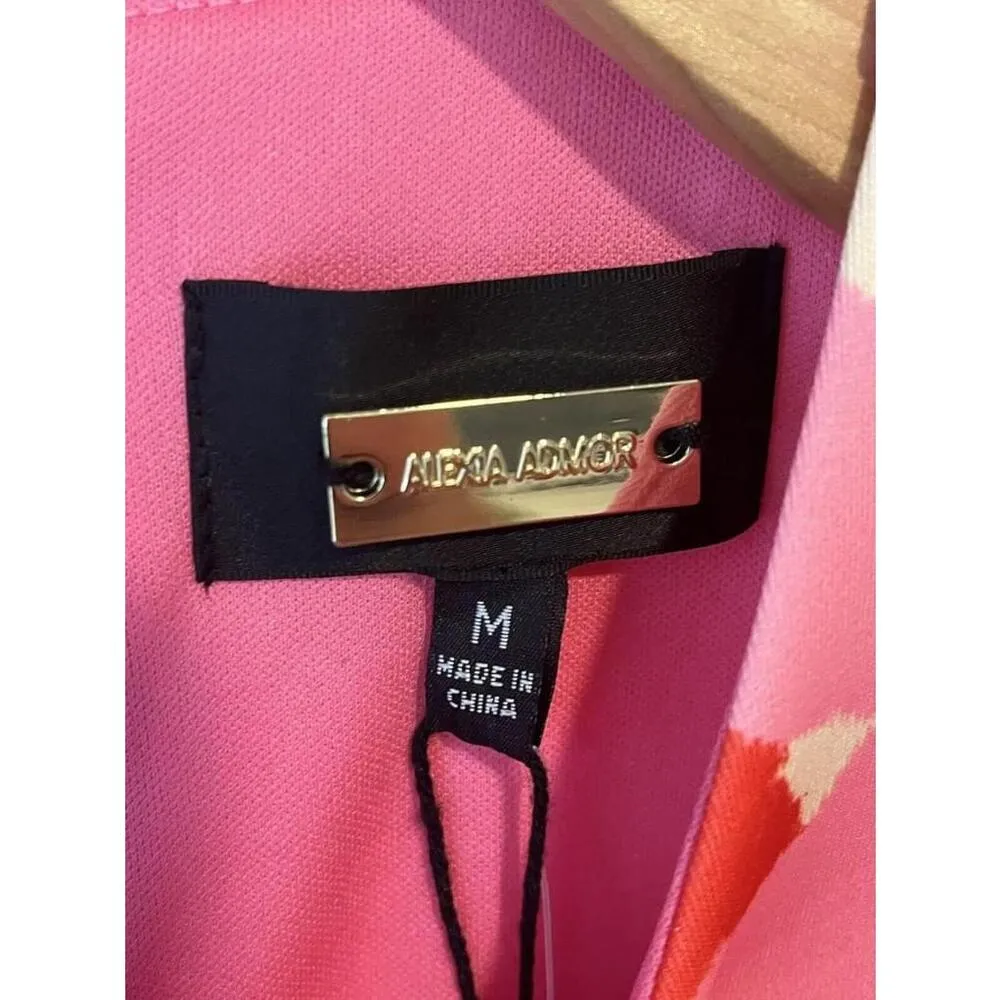 Alexia Admor Valeri Asymmetric Ruffle Coctail Dress Womens Medium Sleeveless NEW - Image 7