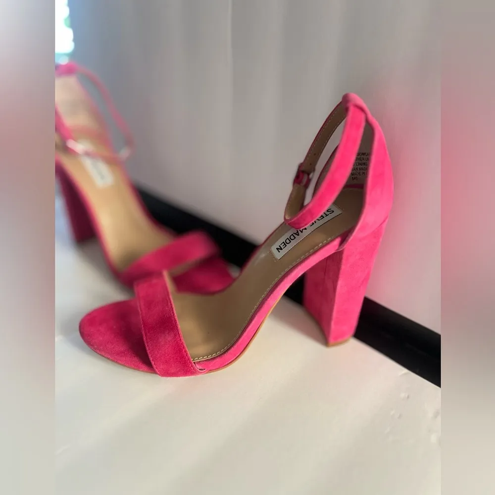 STEVE MADDEN Women's Carrson Ankle-strap Dress Sandals In Hot Pink size 8 - Image 10