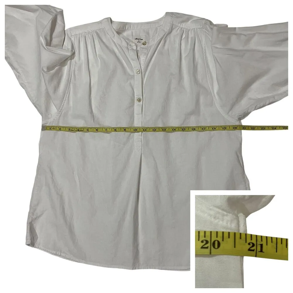 Wilfred Free X Aritzia Linen Blend Half Button-up Blouse - White - XS - Image 5