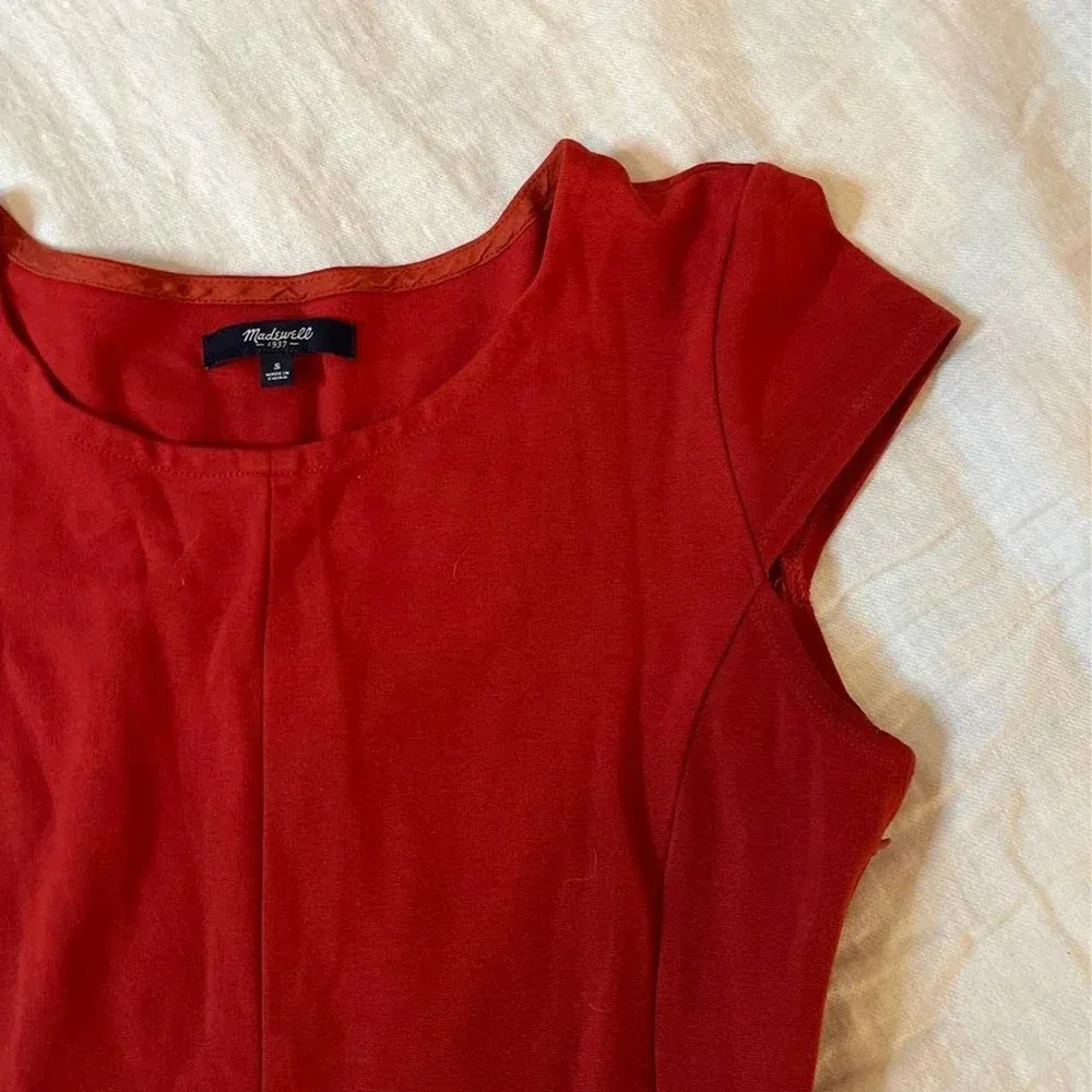 Madewell orange short sleeve dress Small - Image 4