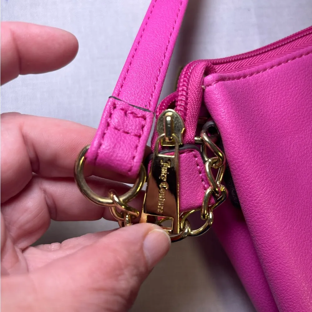 Juicy Couture Los Angeles Pink Crossbody Purse Chain Strap 6.5x10 - Image 16