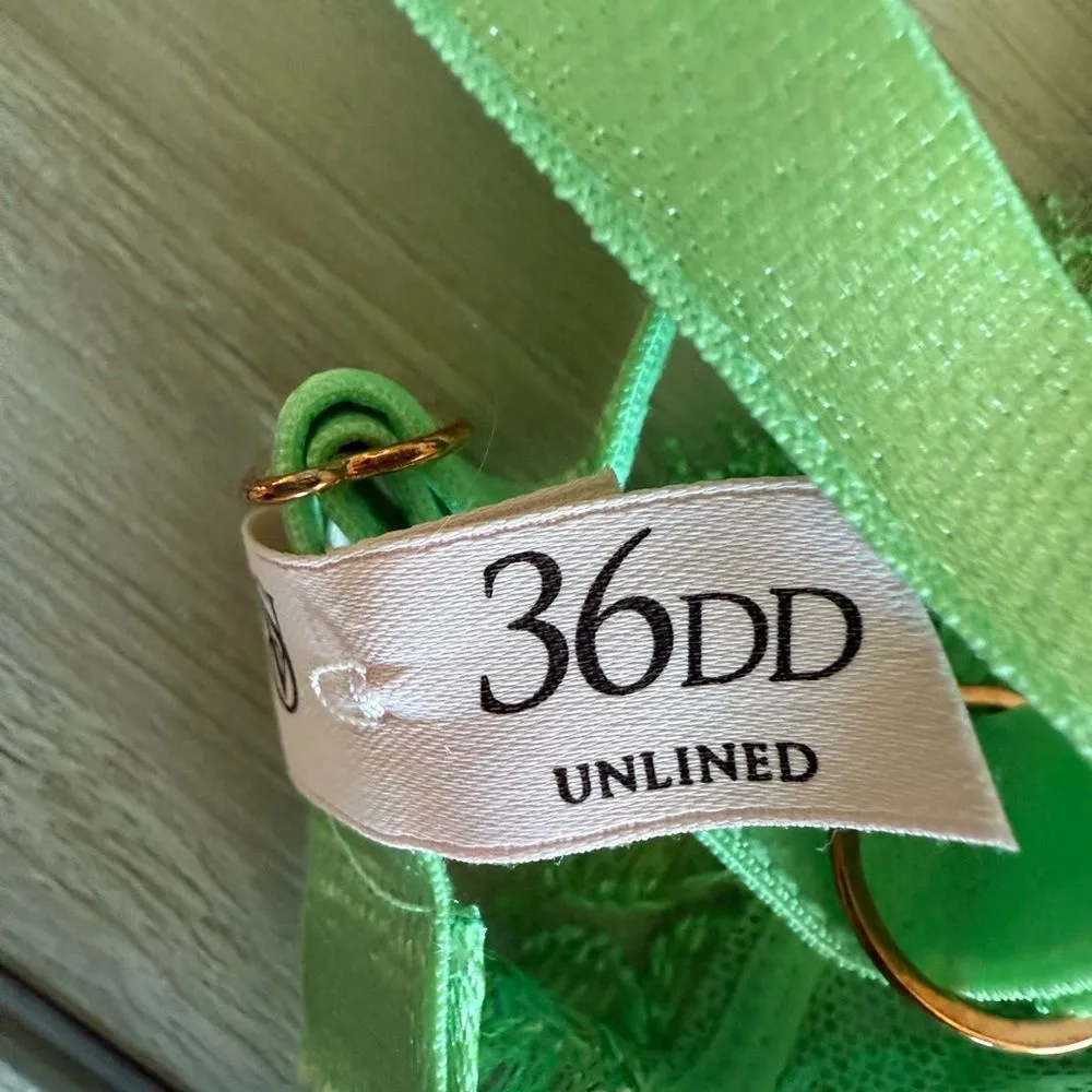 Victoria’s Secret Wicked Unlined Boho Embroidery Balconette Bra GREEN 36DD NWT - Image 7
