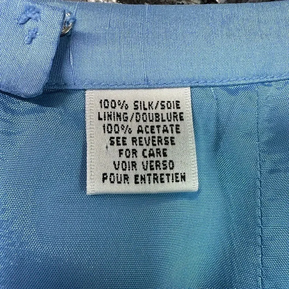 Vintage Talbots 100% Silk Sea Tiffany Blue Knee Length Pencil Skirt Size 12 L - Image 6