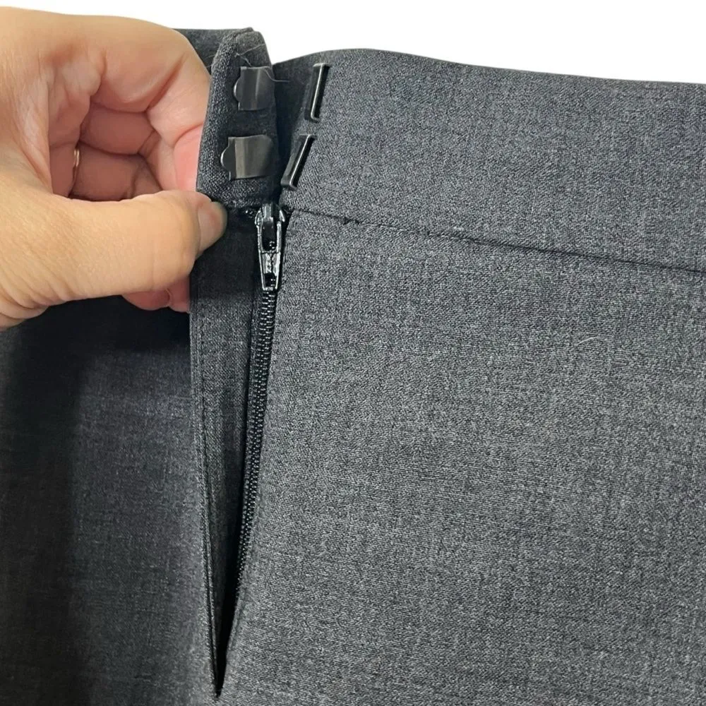 Theory NWT Treeca 2 Charcoal Wool Pants Women’s Size 8 Slim Crop Work - Image 7