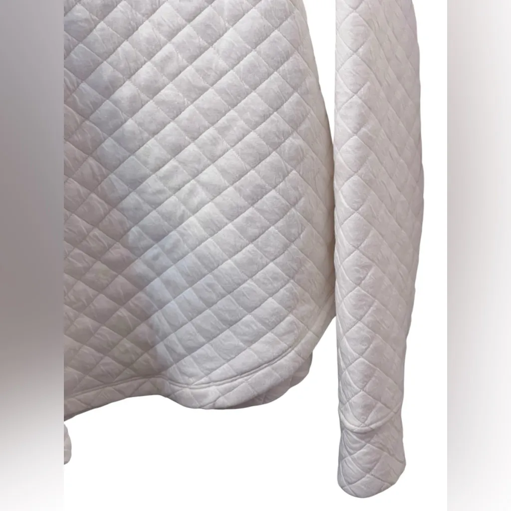 Cable & Gauge whisper white quilted mock neck pullover sweatshirt NWT - Image 9