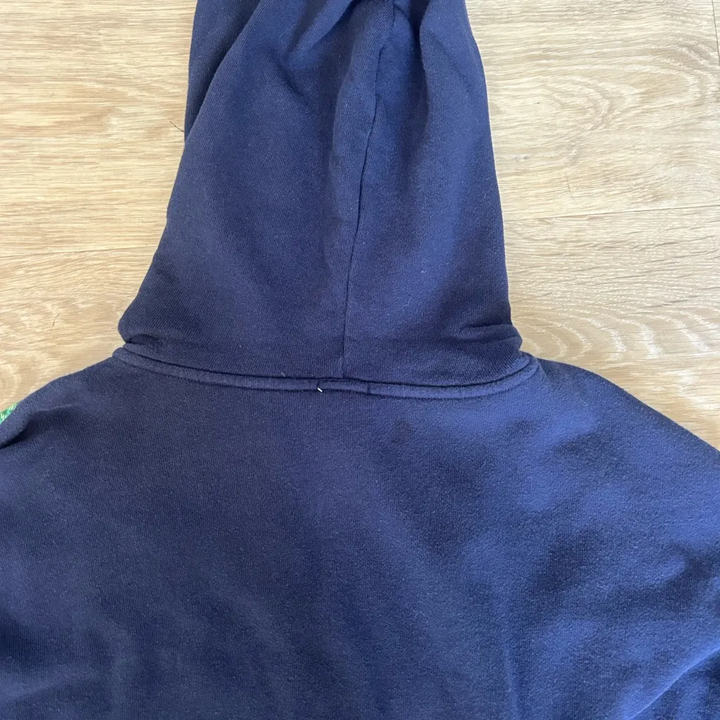 Aerie Navy Tropical Panel Zip Up Hoodie Size M - Image 8