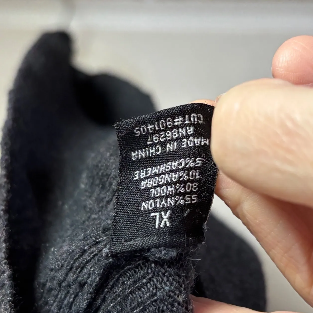 BCBGMaxAzria Y2K Women XL Charcoal Henley Hoodie Sweater Embellished Wool Angora - Image 3