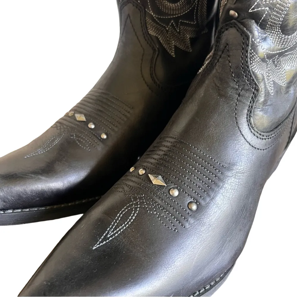 DURANGO Women's Black Crush Antique Studded Western Boot Size 9 #243307 - Image 4