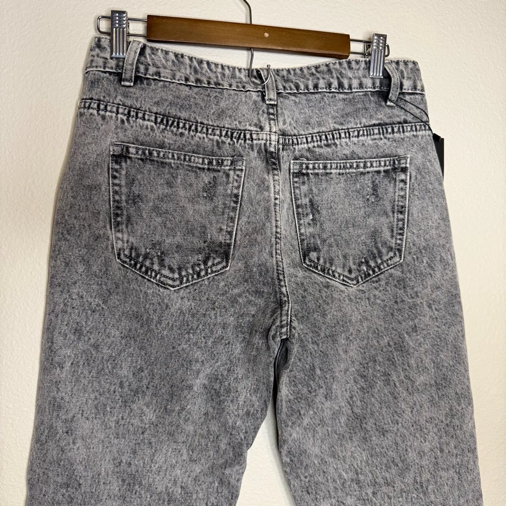 Nasty Gal Women's M 30 Distress Foot Forward Slouch Jeans Grey Cotton - Image 3