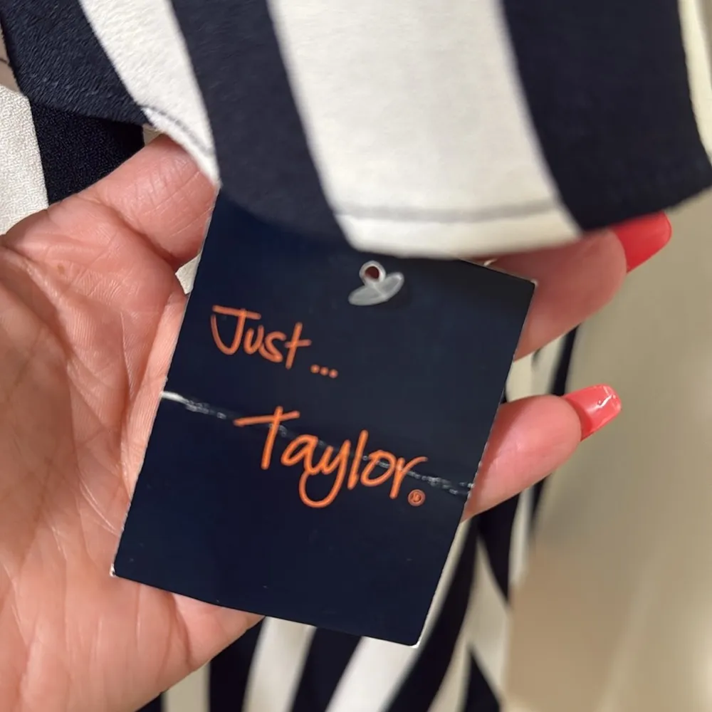 Just...Taylor NWT Dark Blue and White striped dress woman size 10 - Image 3