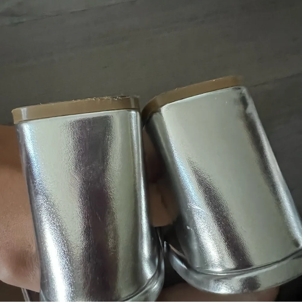 Steve Madden Luxe Metallic Block Healed Strappy Sandal Square Toe Luxe 11M - Image 9