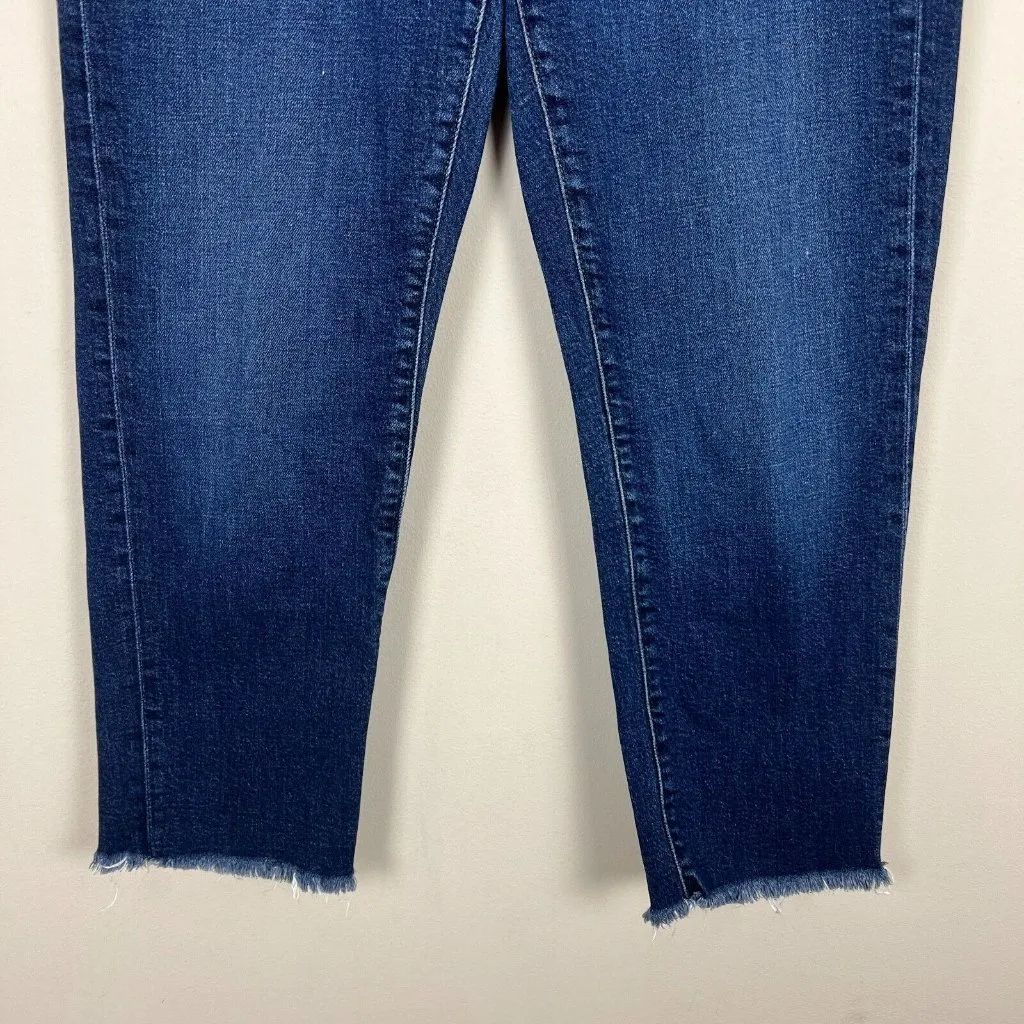 Banana Republic Jeans Womens 31 Blue High Rise Straight‎ Raw Hem Ankle Denim - Image 3