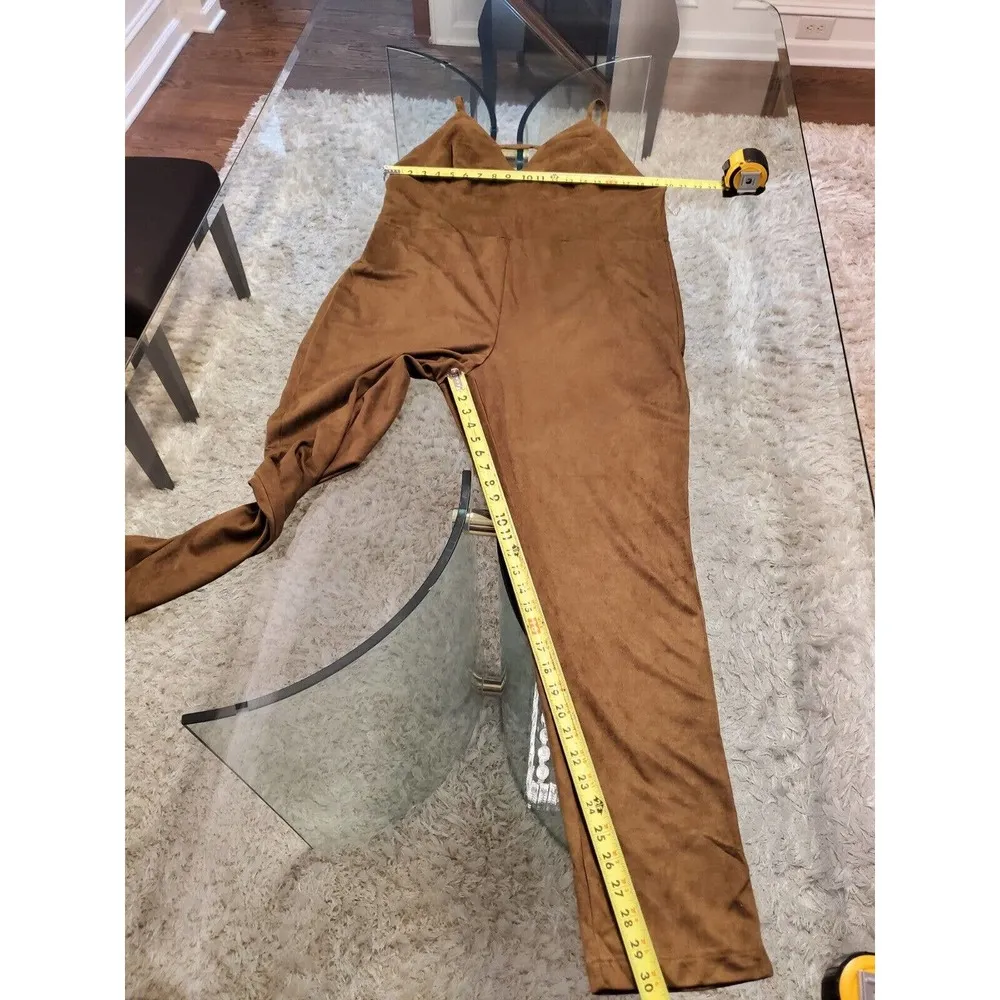 COC Womens Olive Polyester V Neck Sleeveless 1 Piece Jumpsuit Curvy Fit Size 1XL - Image 11