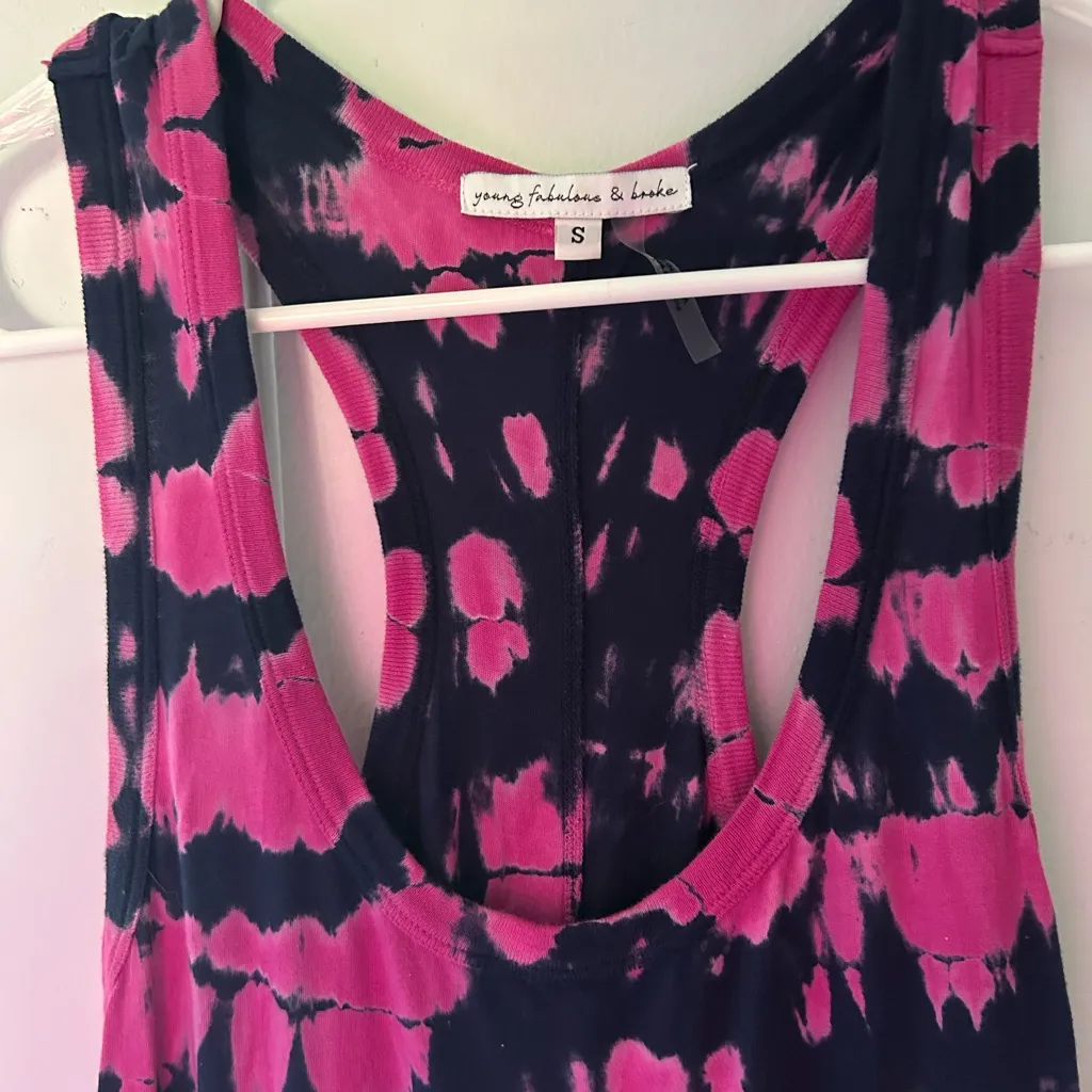 YFB Young Fabulous Broke Tie Dye Racerback Maxi Dress Boho Chic - Image 3
