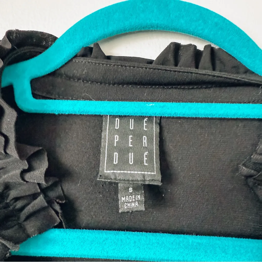 Elegant Black Ruffled Women's Top - Image 2