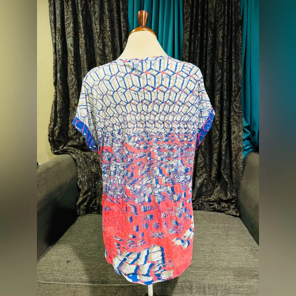 David Cline‎ Women Colorful Mosaic Patterned Fabric Lightweight V - Image 6