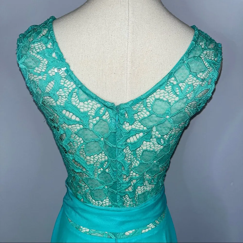 Handmade Mint Green Blue Lace Chiffon Short Mini A - Image 10
