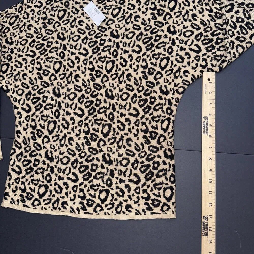 Maurices Cheetah Cat Print Dolman Sweater Quiet Luxury Classic Business Casual - Image 6