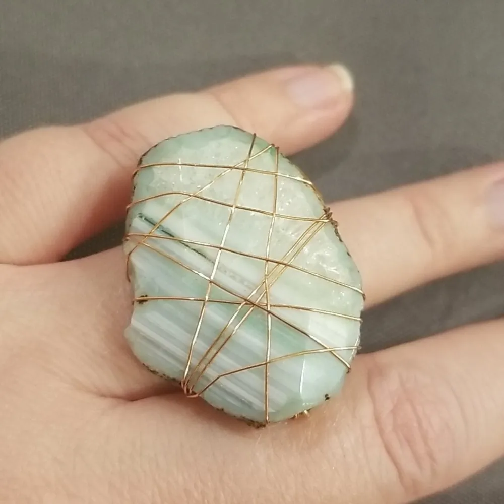 Vanessa Mooney 💕💕 Brazilian Agate Wire Wrap Ring - Image 10