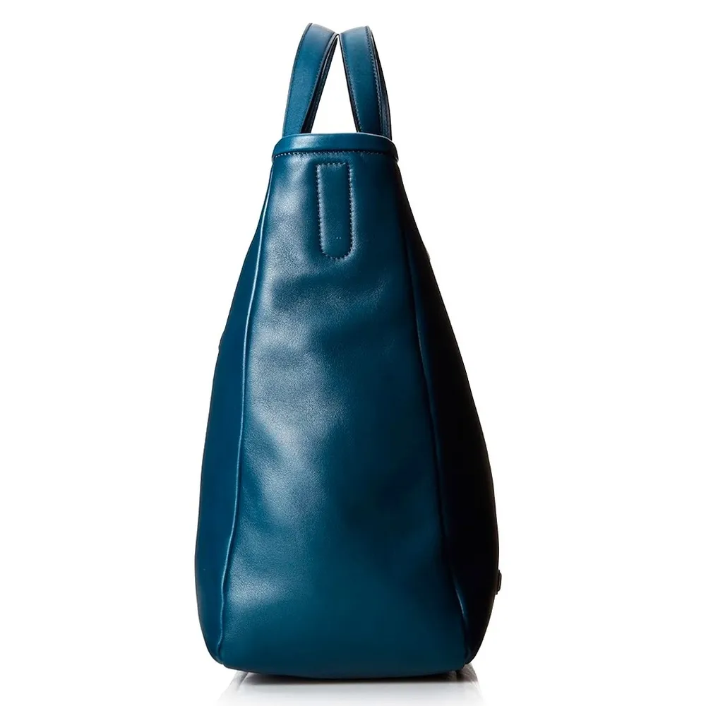 MARC JACOBS Turquoise Leather Top Handle Crossbody Tote Gold Hardware LUNA - Image 3