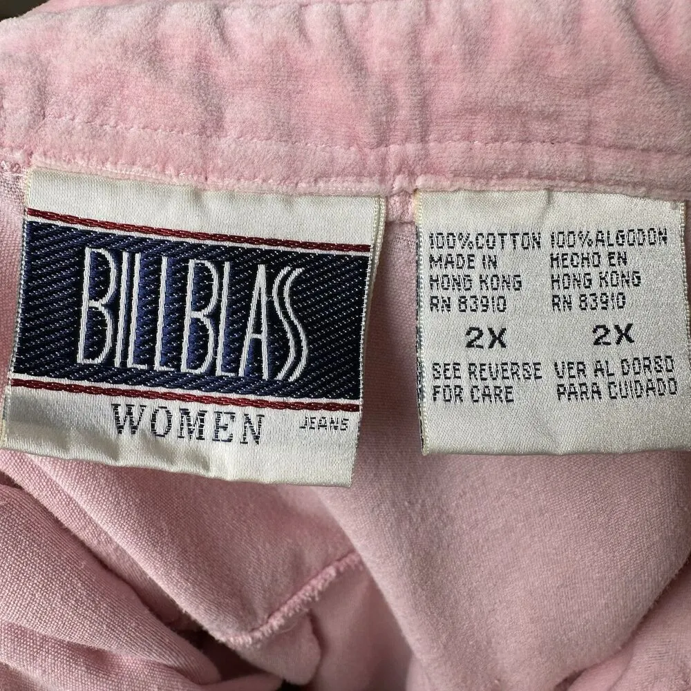 Bill Blass Pastel Powder Petal Pink Velvet Button Up Shacket 90s Y2K Bubblegum - Image 6