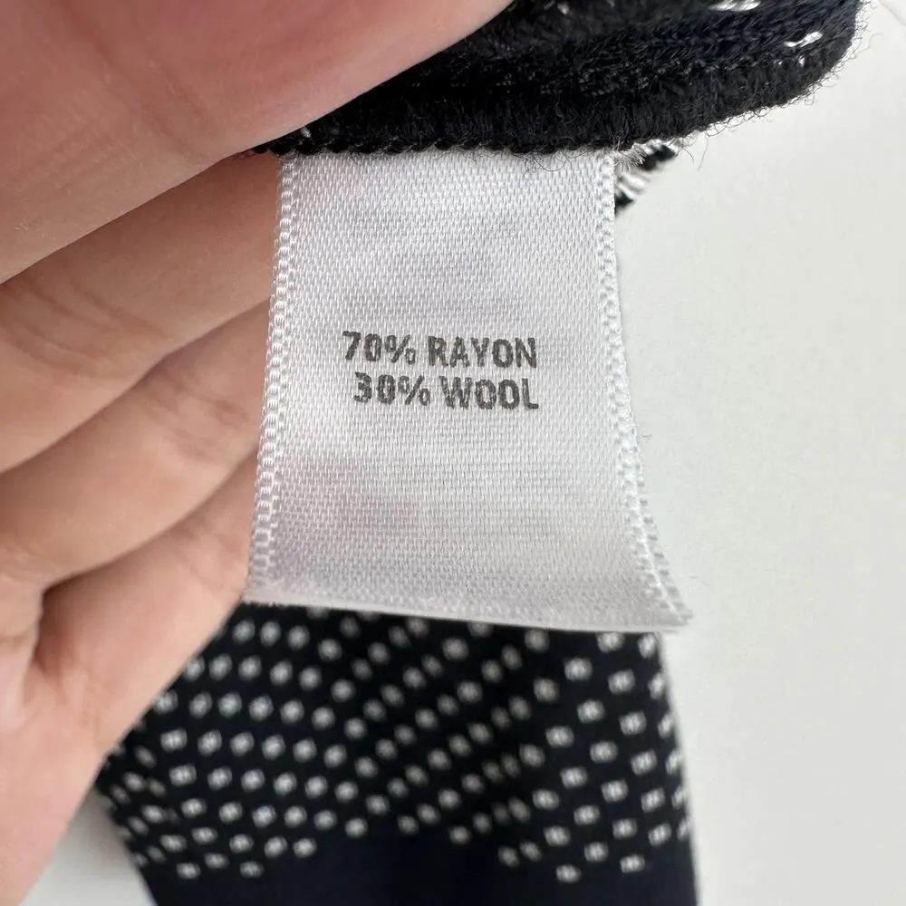 St John Sport Sweater Jacket Large Black White Zip Up Wool Blend Knit Career - Image 5