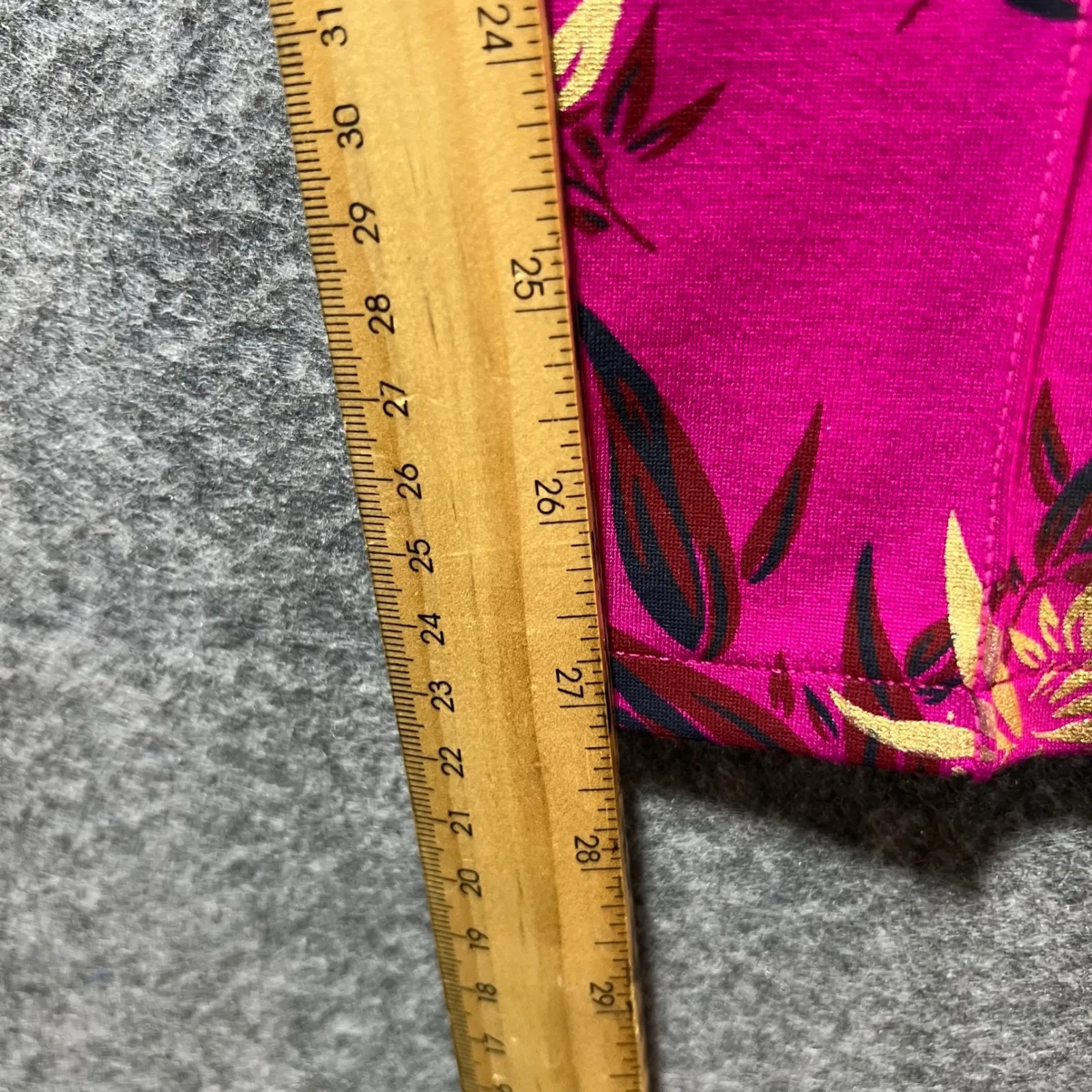 Soft Surroundings Pink Bamboo Leaf Print Pants Small High Waist Straight Leg - Image 3