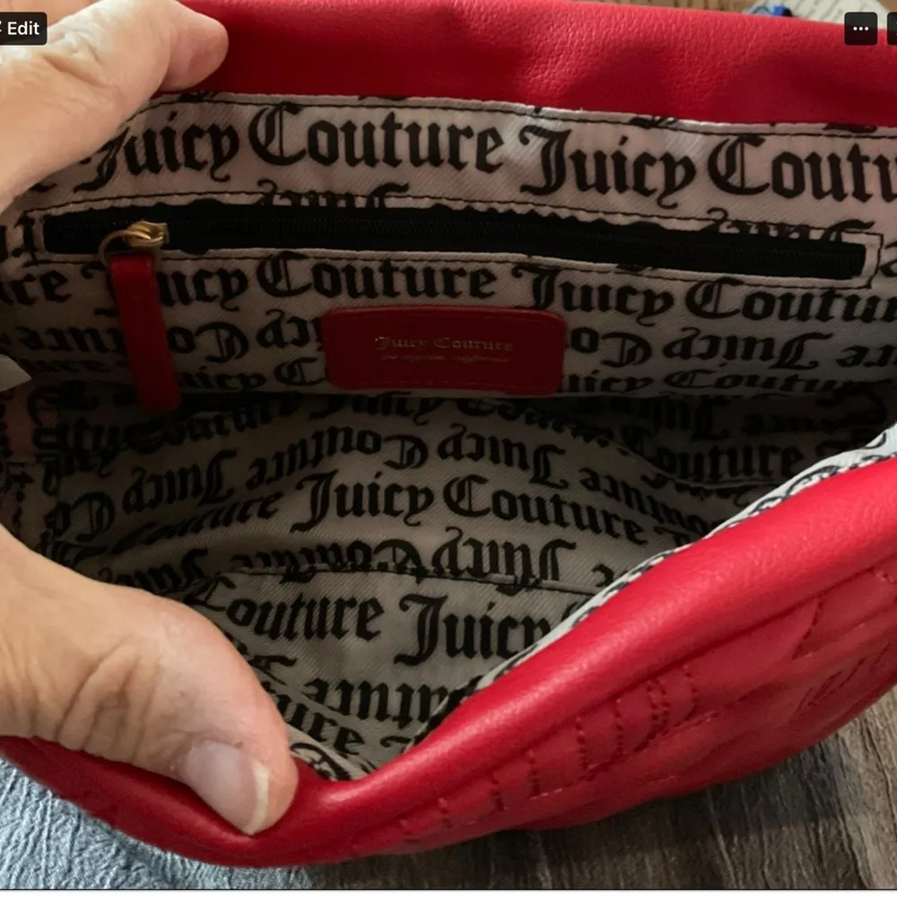 Juicy Couture Red Front Flap Quilted Shoulder Bag. 11x4x7.5” NWT - Image 4
